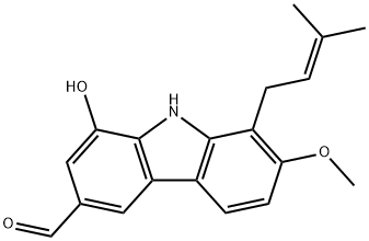 1-Prenyl-2-methoxy-
6-formyl-8-hydroxy-9H-carbazole