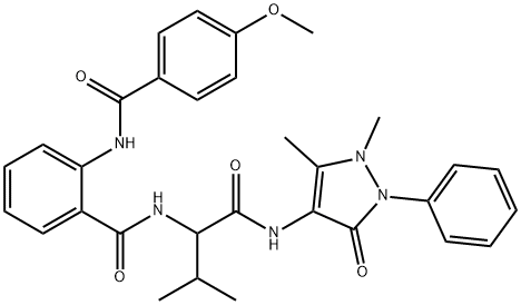 Benzamide, N-[1-[[(2,3-dihydro-1,5-dimethyl-3-oxo-2-phenyl-1H-pyrazol-4-yl)amino]carbonyl]-2-methylpropyl]-2-[(4-methoxybenzoyl)amino]- (9CI)