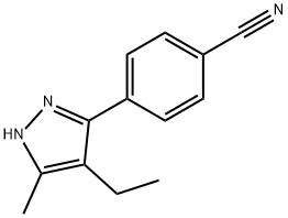 Benzonitrile, 4-(4-ethyl-5-methyl-1H-pyrazol-3-yl)- (9CI)