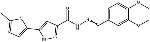 (E)-N-(3,4-dimethoxybenzylidene)-3-(5-methylthiophen-2-yl)-1H-pyrazole-5-carbohydrazide