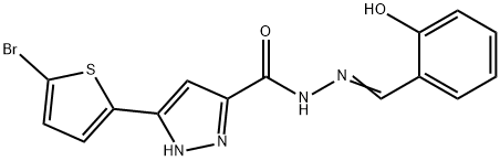 (E)-3-(5-bromothiophen-2-yl)-N-(2-hydroxybenzylidene)-1H-pyrazole-5-carbohydrazide