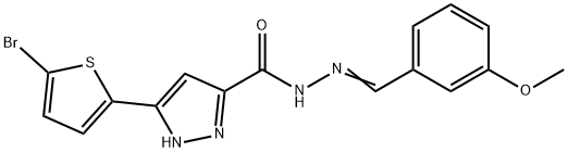(E)-3-(5-bromothiophen-2-yl)-N-(3-methoxybenzylidene)-1H-pyrazole-5-carbohydrazide