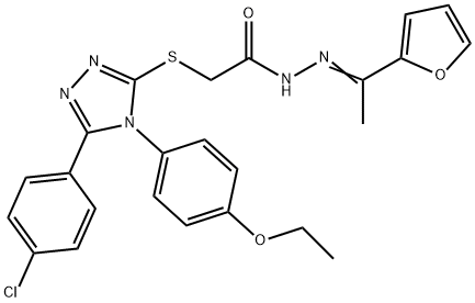 2-{[5-(4-chlorophenyl)-4-(4-ethoxyphenyl)-4H-1,2,4-triazol-3-yl]sulfanyl}-N'-[(1E)-1-(furan-2-yl)ethylidene]acetohydrazide