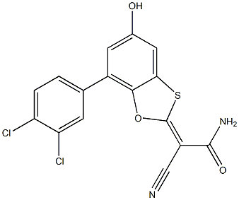 (Z)-2-cyano-2-(7-(3,4-dichlorophenyl)-5-hydroxybenzo[d][1,3]oxathiol-2-ylidene)acetamide