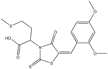 2-[5-(2,4-dimethoxybenzylidene)-4-oxo-2-thioxo-1,3-thiazolidin-3-yl]-4-(methylsulfanyl)butanoic acid