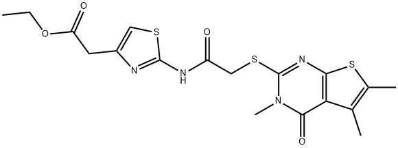 ethyl [2-({[(3,5,6-trimethyl-4-oxo-3,4-dihydrothieno[2,3-d]pyrimidin-2-yl)sulfanyl]acetyl}amino)-1,3-thiazol-4-yl]acetate