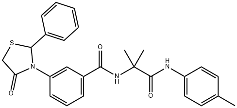 Benzamide, N-[1,1-dimethyl-2-[(4-methylphenyl)amino]-2-oxoethyl]-3-(4-oxo-2-phenyl-3-thiazolidinyl)- (9CI)