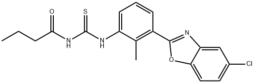 N-{[3-(5-chloro-1,3-benzoxazol-2-yl)-2-methylphenyl]carbamothioyl}butanamide