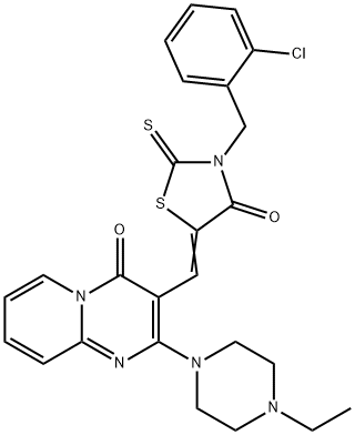 3-{(Z)-[3-(2-chlorobenzyl)-4-oxo-2-thioxo-1,3-thiazolidin-5-ylidene]methyl}-2-(4-ethylpiperazin-1-yl)-4H-pyrido[1,2-a]pyrimidin-4-one