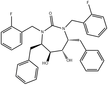 (4R,5S,6S,7R)-4,7-dibenzyl-1,3-bis[(2-fluorophenyl)methyl]-5,6-dihydro xy-1,3-diazepan-2-one