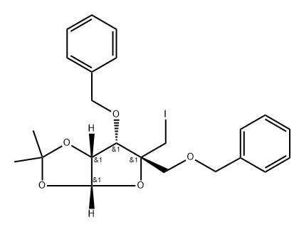 4-C-(Iodomethyl)-1,2-di-O-(1-methylethylidene)-3,5-bis-O-(phenylmethyl)--D-ribofuranose