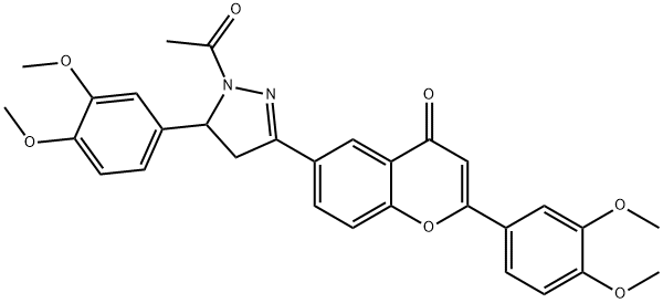 6-[1-acetyl-5-(3,4-dimethoxyphenyl)-4,5-dihydropyrazol-3-yl]-2-(3,4-di methoxyphenyl)chromen-4-one