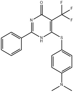 6-{[4-(DIMETHYLAMINO)PHENYL]SULFANYL}-2-PHENYL-5-(TRIFLUOROMETHYL)PYRIMIDIN-4-OL