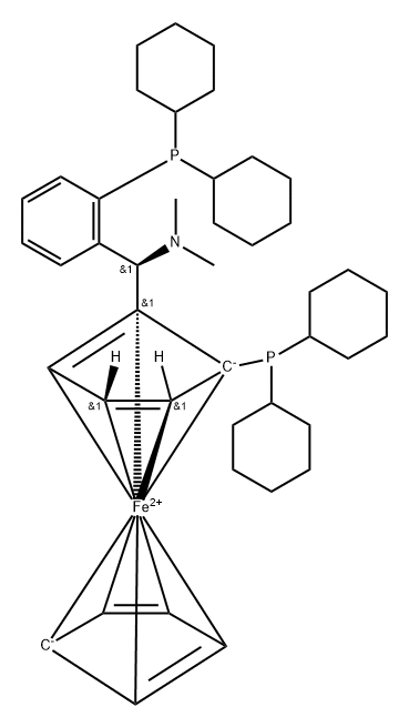 (1S)-二环己基膦基-2-[ (R)-Α-(N,N-二甲氨基)-邻二环己基膦苯基)甲基]二戊铁