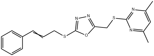 4,6-dimethyl-2-{[(5-{[(2E)-3-phenylprop-2-en-1-yl]sulfanyl}-1,3,4-oxadiazol-2-yl)methyl]sulfanyl}pyrimidine