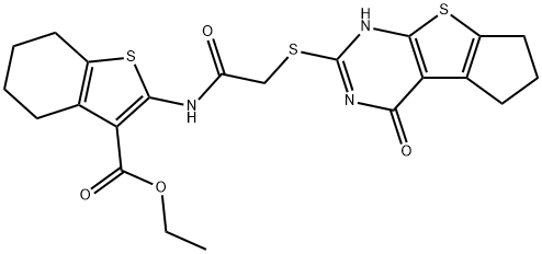 ethyl 2-(2-((4-oxo-3,5,6,7-tetrahydro-4H-cyclopenta[4,5]thieno[2,3-d]pyrimidin-2-yl)thio)acetamido)-4,5,6,7-tetrahydrobenzo[b]thiophene-3-carboxylate