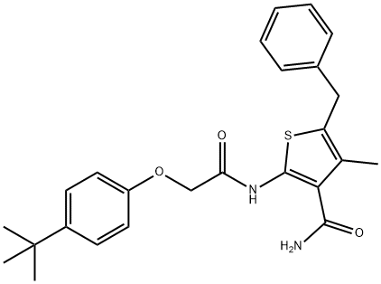 5-benzyl-2-{[(4-tert-butylphenoxy)acetyl]amino}-4-methyl-3-thiophenecarboxamide