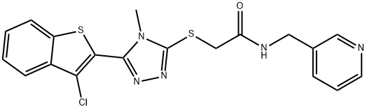 2-((5-(3-chlorobenzo[b]thiophen-2-yl)-4-methyl-4H-1,2,4-triazol-3-yl)thio)-N-(pyridin-3-ylmethyl)acetamide