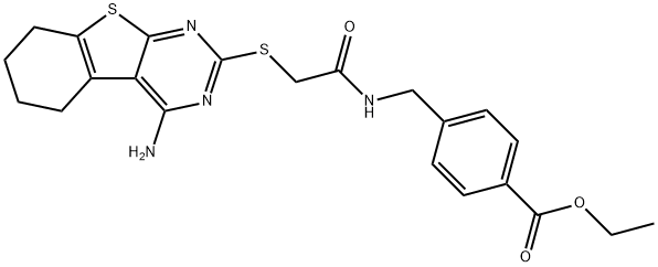 ethyl 4-[({[(4-amino-5,6,7,8-tetrahydro[1]benzothieno[2,3-d]pyrimidin-2-yl)sulfanyl]acetyl}amino)methyl]benzoate