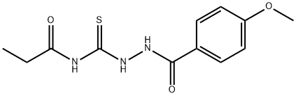 N-{[2-(4-methoxybenzoyl)hydrazino]carbonothioyl}propanamide