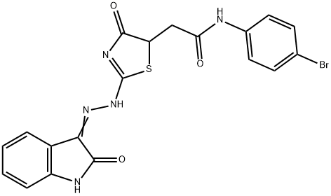 N-(4-bromophenyl)-2-{4-oxo-2-[(2-oxo-1,2-dihydro-3H-indol-3-ylidene)hydrazono]-1,3-thiazolidin-5-yl}acetamide