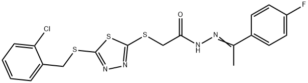 2-({5-[(2-chlorobenzyl)sulfanyl]-1,3,4-thiadiazol-2-yl}sulfanyl)-N'-[(1E)-1-(4-fluorophenyl)ethylidene]acetohydrazide
