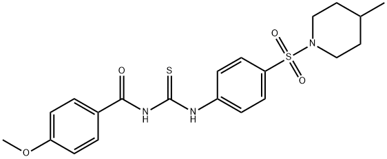 4-methoxy-N-[({4-[(4-methyl-1-piperidinyl)sulfonyl]phenyl}amino)carbonothioyl]benzamide