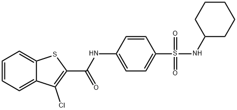 3-chloro-N-{4-[(cyclohexylamino)sulfonyl]phenyl}-1-benzothiophene-2-carboxamide
