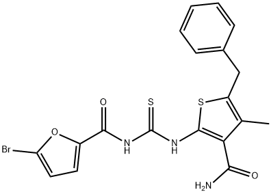 N-({[3-(aminocarbonyl)-5-benzyl-4-methyl-2-thienyl]amino}carbonothioyl)-5-bromo-2-furamide