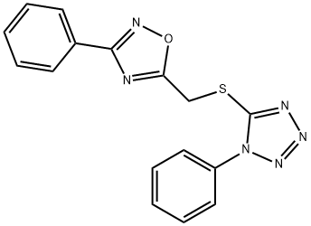 1-phenyl-5-{[(3-phenyl-1,2,4-oxadiazol-5-yl)methyl]sulfanyl}-1H-tetraazole