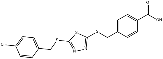 4-[({5-[(4-chlorobenzyl)sulfanyl]-1,3,4-thiadiazol-2-yl}sulfanyl)methyl]benzoic acid