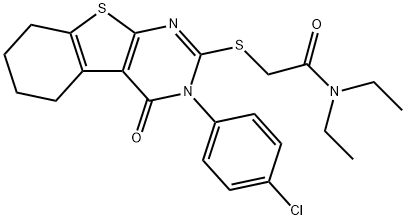 2-{[3-(4-chlorophenyl)-4-oxo-3,4,5,6,7,8-hexahydro[1]benzothieno[2,3-d]pyrimidin-2-yl]sulfanyl}-N,N-diethylacetamide