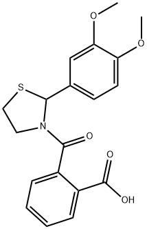Benzoic acid, 2-[[2-(3,4-dimethoxyphenyl)-3-thiazolidinyl]carbonyl]- (9CI)