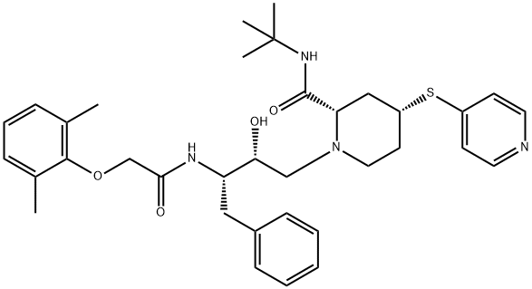 (2S,4R)-1-[(2R,3S)-3-[[2-(2,6-dimethylphenoxy)acetyl]amino]-2-hydroxy- 4-phenyl-butyl]-4-pyridin-4-ylsulfanyl-N-tert-butyl-piperidine-2-carbo xamide