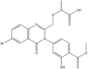 2-[[6-bromo-3-(3-hydroxy-4-methoxycarbonyl-phenyl)-4-oxo-quinazolin-2- yl]methylsulfanyl]propanoic acid