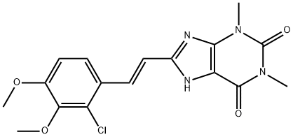 1H-Purine-2,6-dione, 3,7-dihydro-8-(2-(2-chloro-3,4-dimethoxyphenyl)et henyl)-1,3-dimethyl-, (E)-