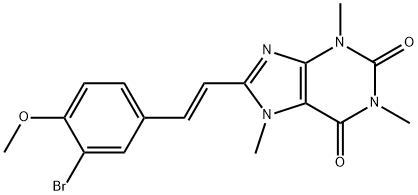 1H-Purine-2,6-dione, 3,7-dihydro-8-(2-(3-bromo-4-methoxyphenyl)ethenyl )-1,3,7-trimethyl-, (E)-