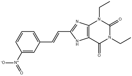 1H-Purine-2,6-dione, 3,7-dihydro-1,3-diethyl-8-(2-(3-nitrophenyl)ethen yl)-, (E)-