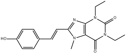 1H-Purine-2,6-dione, 3,7-dihydro-1,3-diethyl-8-(2-(4-hydroxyphenyl)eth enyl)-7-methyl-, (E)-