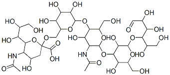 5-acetamido-2-[[6-[5-acetamido-6-[3,5-dihydroxy-2-(hydroxymethyl)-6-(1,2,4,5-tetrahydroxy-6-oxohexan-3-yl)oxyoxan-4-yl]oxy-4-hydroxy-2-(hydroxymethyl)oxan-3-yl]oxy-3,4,5-trihydroxyoxan-2-yl]methoxy]-4-hydroxy-6-(1,2,3-trihydroxypropyl)oxane-2-carboxylic acid