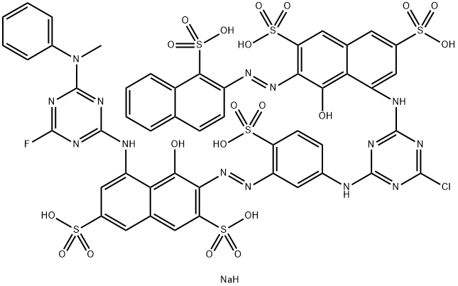 2,7-Naphthalenedisulfonic acid, 5-4-chloro-6-3-8-4-fluoro-6-(methylphenylamino)-1,3,5-triazin-2-ylamino-1-hydroxy-3,6-disulfo-2-naphthalenylazo-4-sulfophenylamino-1,3,5-triazin-2-ylamino-4-hydroxy-3-(1-sulfo-2-naphthalenyl)azo-, sodium salt