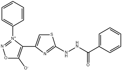 4-(2-(2-Benzoylhydrazino)-4-thiazolyl)-5-hydroxy-3-phenyl-1,2,3-oxadia zolium inner salt