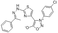 3-(4-Chlorophenyl)-5-hydroxy-4-((2-alpha-benzylidenehydrazino)-4-thiaz olyl)-1,2,3-oxadiazolium