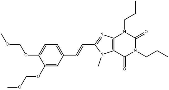 1H-Purine-2,6-dione, 3,7-dihydro-8-(2-(3,4-bis(methoxymethoxy)phenyl)e thenyl)-1,3-dipropyl-7-methyl-, (E)-