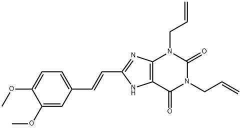 1H-Purine-2,6-dione, 3,7-dihydro-8-(2-(3,4-dimethoxyphenyl)ethenyl)-1, 3-di-2-propenyl-, (E)-