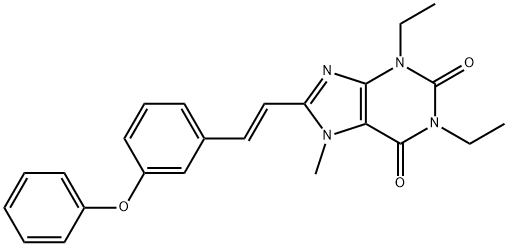 1H-Purine-2,6-dione, 3,7-dihydro-1,3-diethyl-7-methyl-8-(2-(3-phenoxyp henyl)ethenyl)-, (E)-