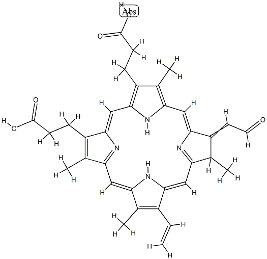 3-ethenyl-2,7,12,18-tetramethyl-8-(2-oxoethylidene)-21H,23H-porphine-13,17-dipropanoic acid