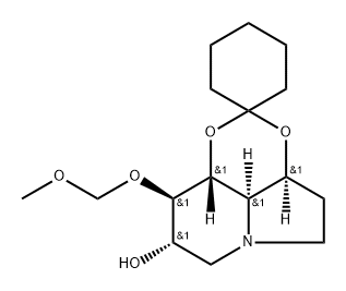 Spirocyclohexane-1,2-1,3dioxino4,5,6-hiindolizin-8-ol, octahydro-9-(methoxymethoxy)-, 3aS-(3a.alpha.,8.alpha.,9.beta.,9a.beta.,9b.alpha.)-