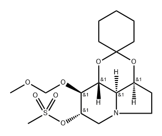 Spirocyclohexane-1,2-1,3dioxino4,5,6-hiindolizin-8-ol, octahydro-9-(methoxymethoxy)-, methanesulfonate (ester), 3aS-(3a.alpha.,8.alpha.,9.beta.,9a.beta.,9b.alpha.)-