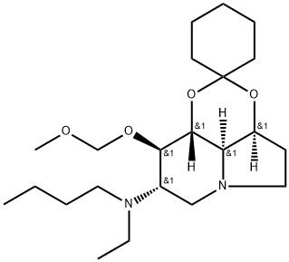 Spirocyclohexane-1,2-1,3dioxino4,5,6-hiindolizin-8-amine, N-butyl-N-ethyloctahydro-9-(methoxymethoxy)-, 3aS-(3a.alpha.,8.alpha.,9.beta.,9a.beta.,9b.alpha.)-